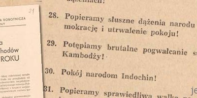 Żądamy zakazu broni masowej zagłady! Pokój narodom Indochin!